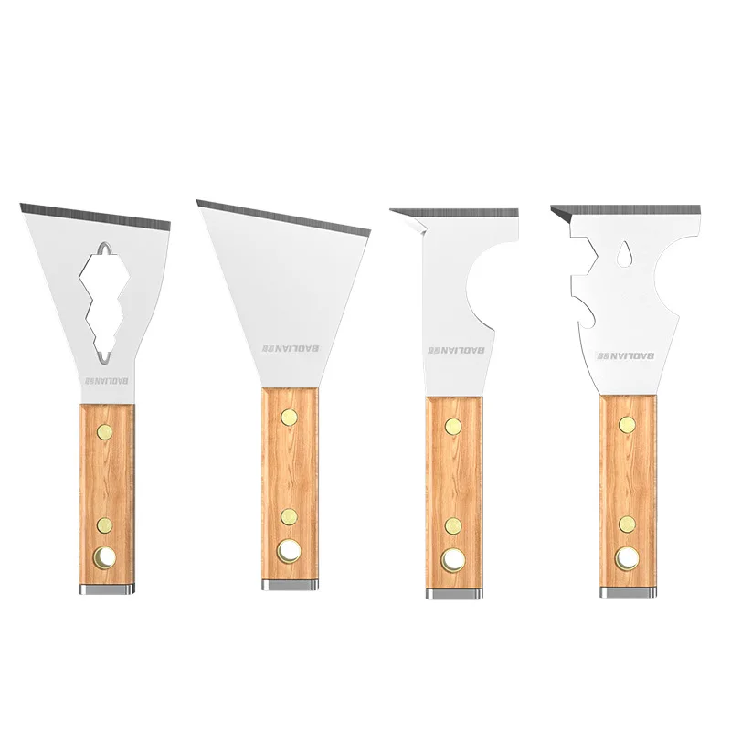 Stainless Steel Putty Knife with Wooden Handle Scraper Shovel Paint Tools Construction Tools Household Industrial Cleaning