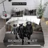 3D Print Fashion Game Skibidi Toilet Arale Bedding Set Boys Girls Twin Queen Full Size Duvet Cover Pillowcase Bed Adult Bedroom 1
