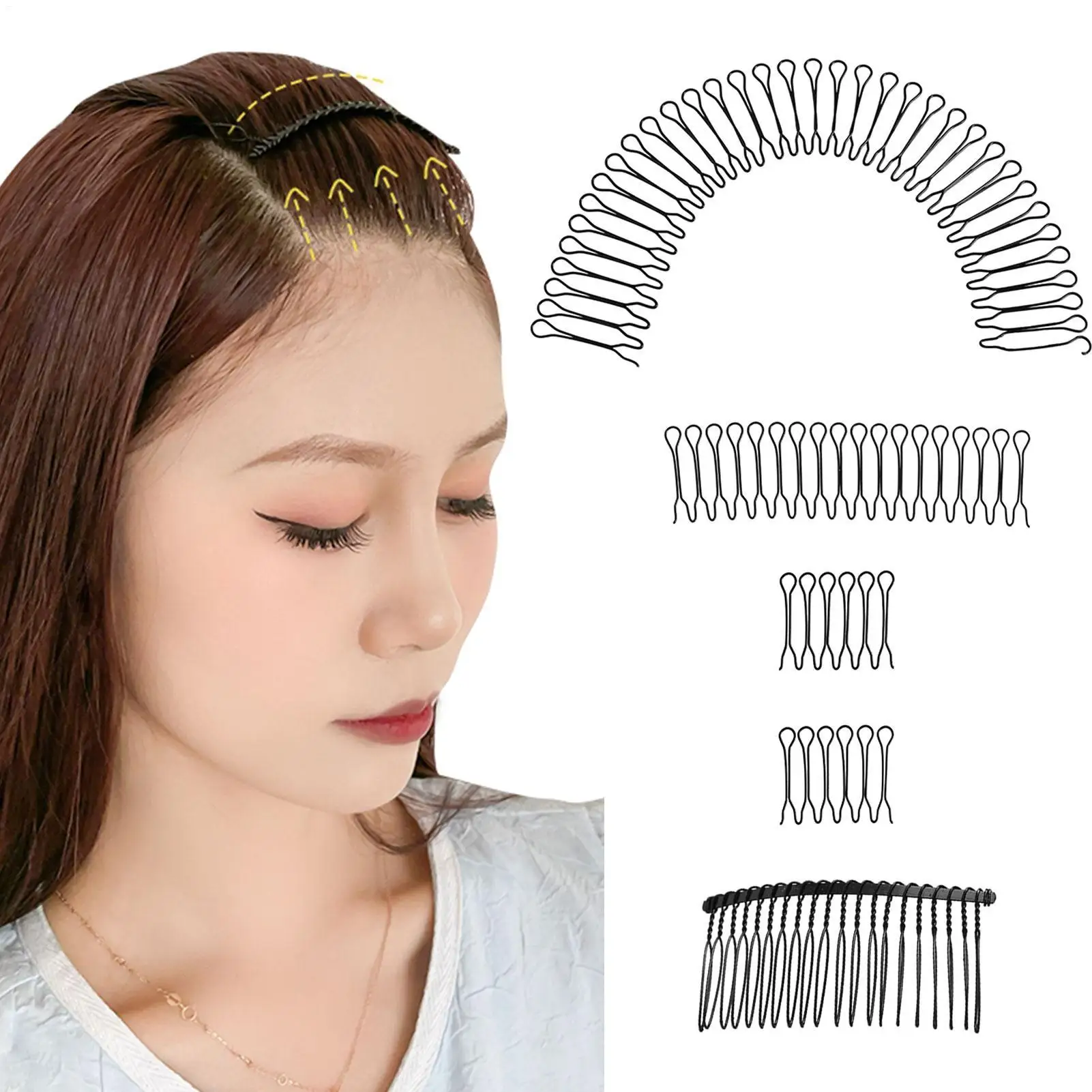 헤어 마무리용 고정 빗, 웨이브 헤어 트리밍 포크, 빗질 도구, 고정 빗, 헤어핀, 웨이브 빗, 클립, 핀, 미니 앞머리 홀더
