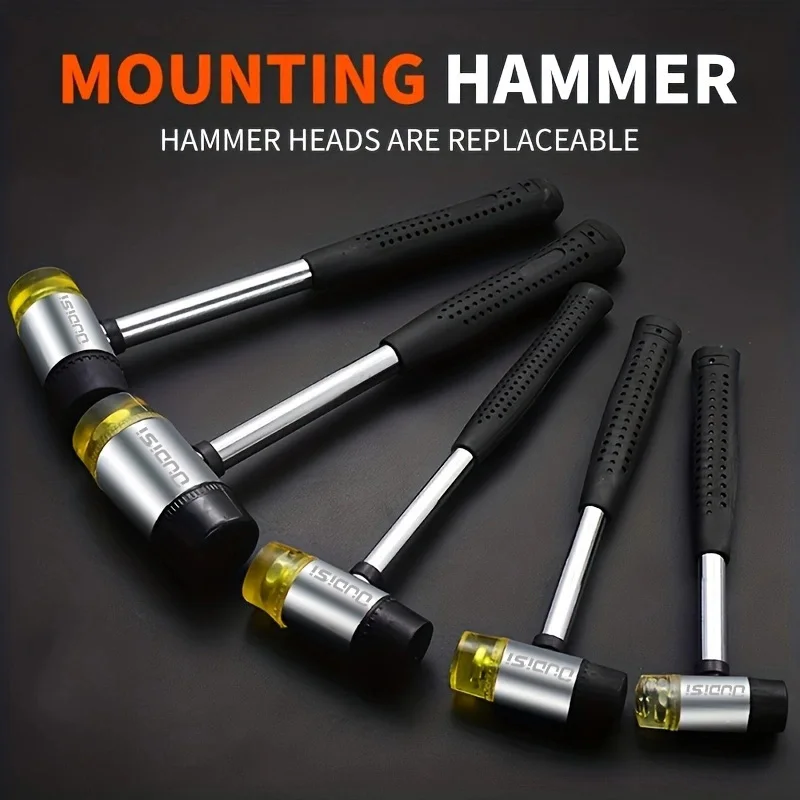 rubber hammer installation hammer equipped with wood ring mandrel sizer for repair and adjustment 1pc