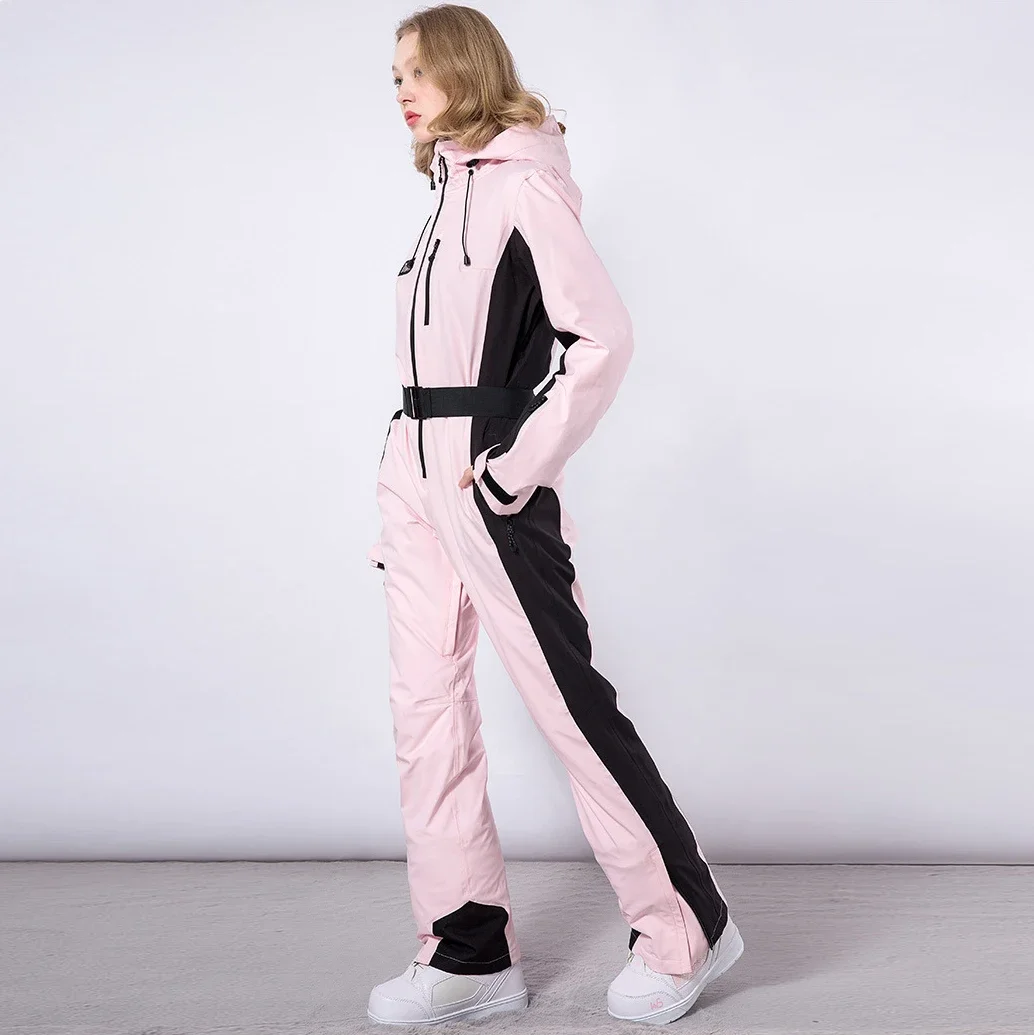Winter New One-Piece Ski Suit Women Overalls Slim Fit Warm Outdoor Sports Snowboard Suit Ski Jumpsuits Wind Proof Waterproof