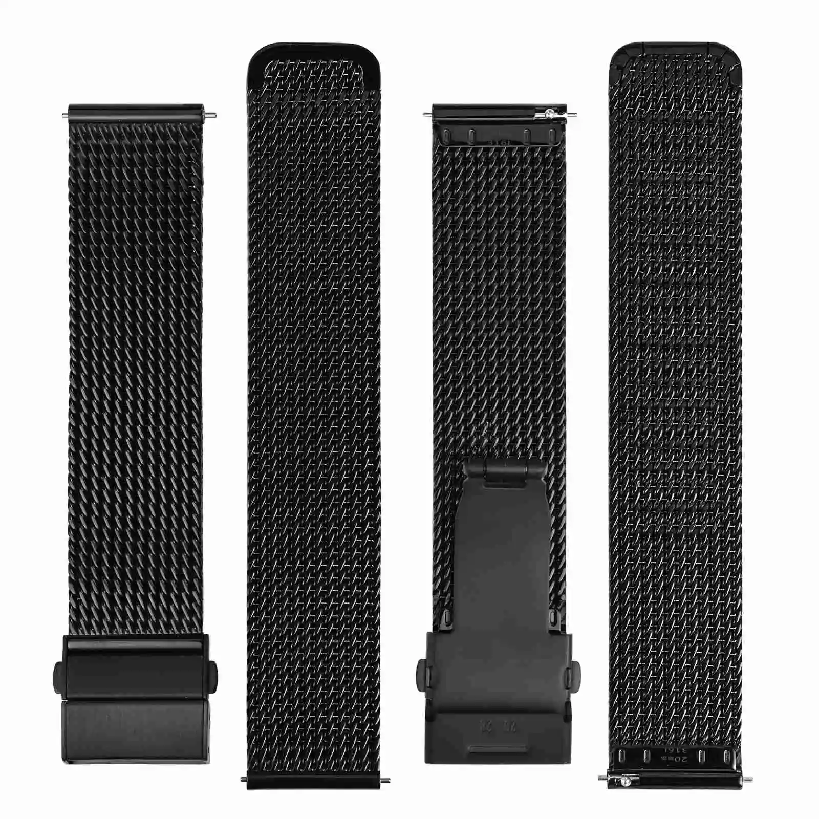 Premium Black 316L Stainless Steel Watch Bracelet Strap | 18mm 20mm 22mm 24mm