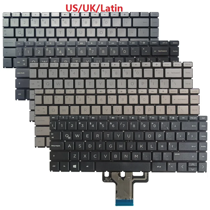 Russo Reino Unido Eua Teclado Latino para Notebook hp Pavilion X360 14-ck 14-cd 14m-cd 14-ce 14-dq Tpn-q221 Q207 Tpn-i131 Tpn-w131 Russo