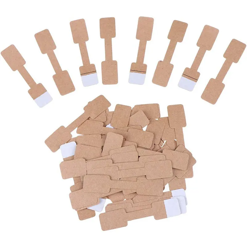 50-100pcs Blank Price Tags Jewelry Price Tags Necklace Ring Labels Paper Stickers Paper Jewelry Display Card Labels Hang Tags 4 row pink classification storage distinguish blank sticker labels roll direct print price label stickers