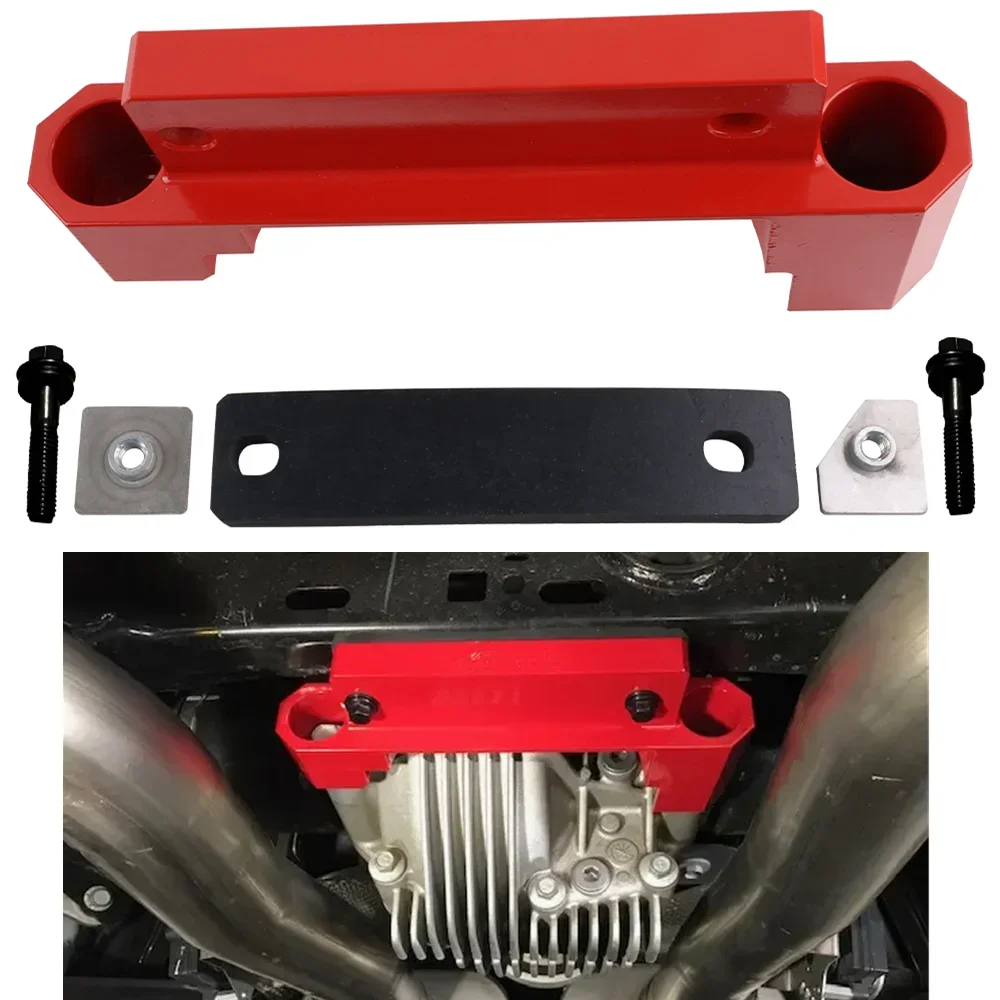 Car Modification Rear Differential Brace Anodized Red Billet Aluminum For 2015-Challenger Charger Hellcat differential mount differential bushings
