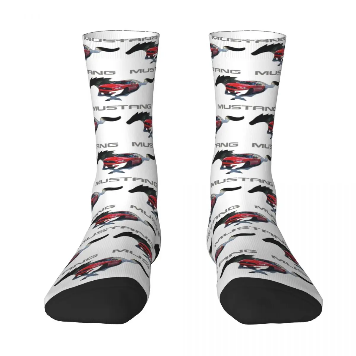 

Ford Mustang GT Logo Emblem Design Socks Sweat Absorbing Stockings All Season Long Socks Accessories for Man's Woman's Gifts