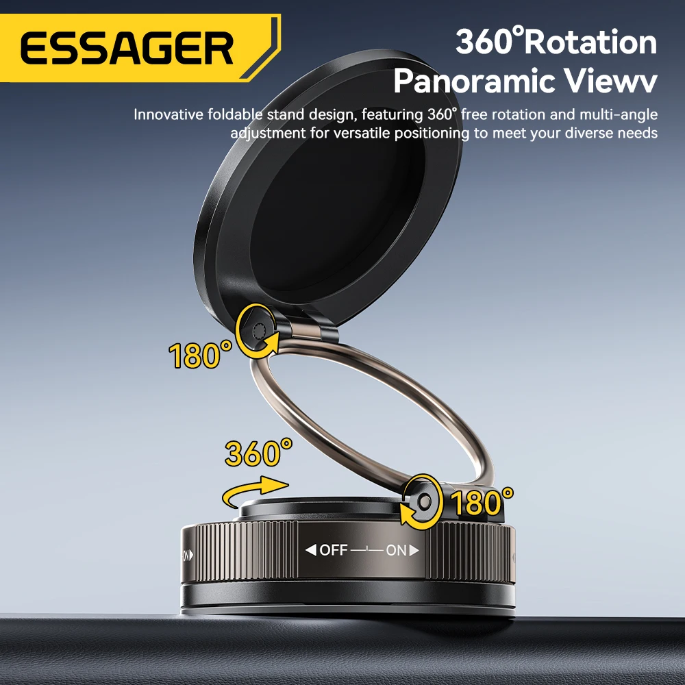 Essager Magnetic Suction Cup Phone Holder 360° Rotatable for iPhone 16 15 14 13 Pro Max Adjustable Mobile Foldable Magnet Stand