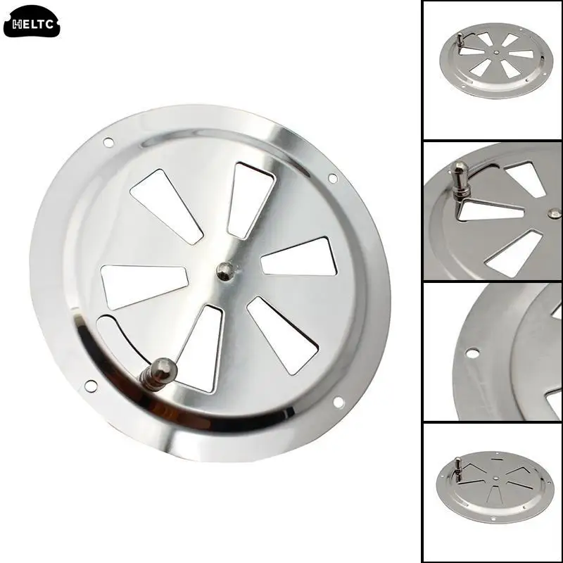Air Vent Grille 1PCS Air Louver Vent Stainless Steel 316 Boat Marine Round Grille Ventilation Louvered Ventilator Grill Cover Side Knob Opening