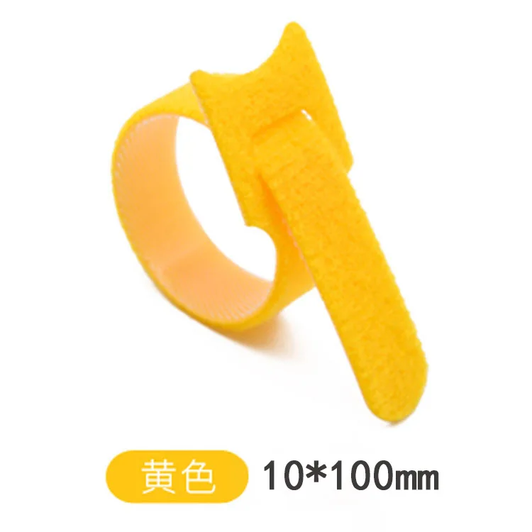 10pcs Reusable Adhesive Fastener Tape T-type Hooks and Loops Fasteners Back To Back Cable Ties Strong Wire Harness Magic Tie 