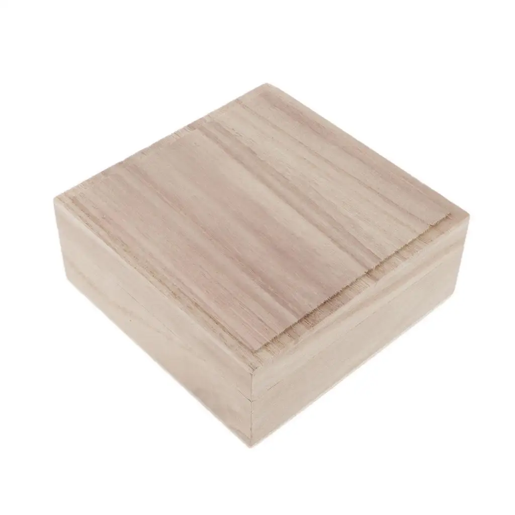 Square Wooden Box, Wooden Box with Lid, Casket, Storage Box, , Box