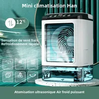 Climatiseur domestique portable, ventilateur de bureau avec double atomisation ultrasonique, 3 vitesses, silencieux, avec veilleuse, climatisation de bureau 1
