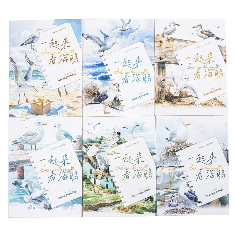 10Pcs 장식 쓰기 스티커 스크랩북 함께 갈매기 핸드북 재료 콜라주 동물 배경 146*96mm를 볼 수 있습니다