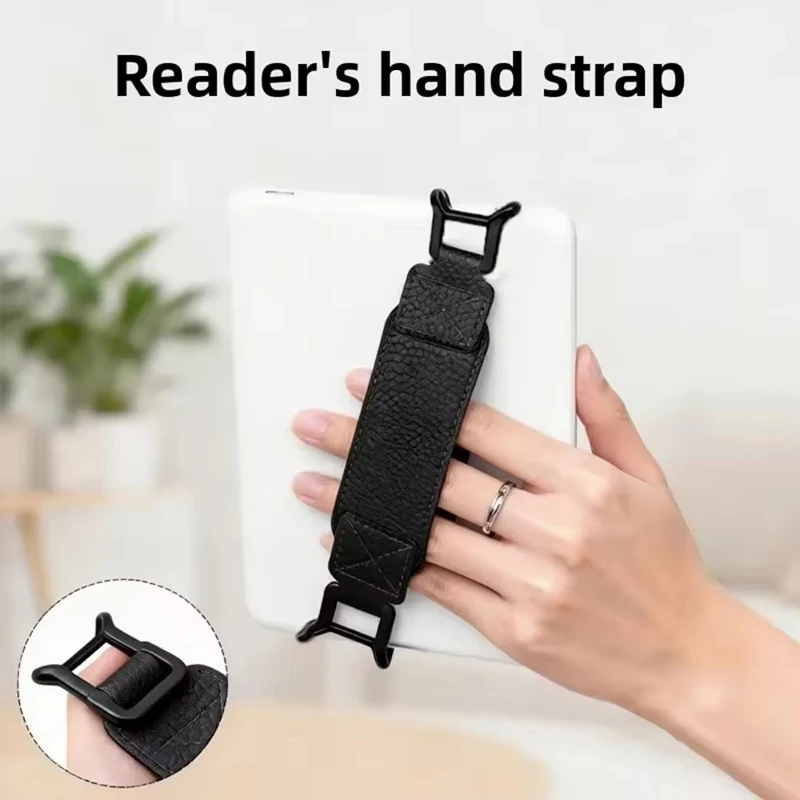 Universal Leather Tablet Hand Strap with Elastic Anti-Drop EReader Holder