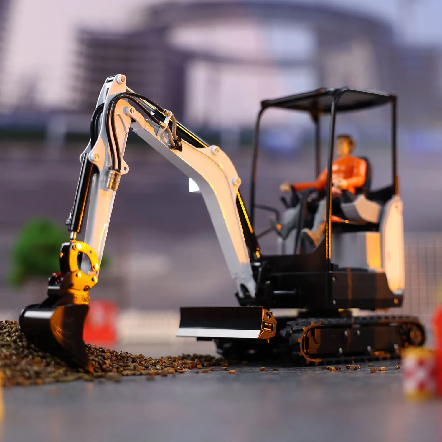 RTR JX E20 RC Mini Excavator 1/14 Scale Hydraulic Sounds Light JXMODEL Remote Control Metal Digger Model Painted Toy Toucanhobby 2