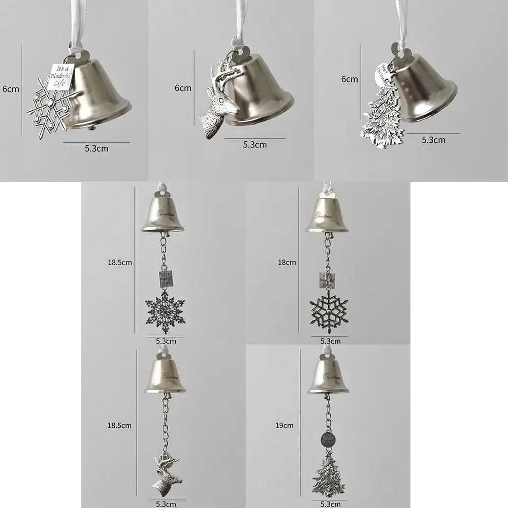 Silver Iron Christmas Bell Ornament for DIY Holiday Decor