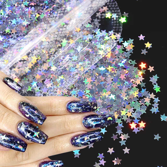 Holo Silver Stars - Shaped Glitter