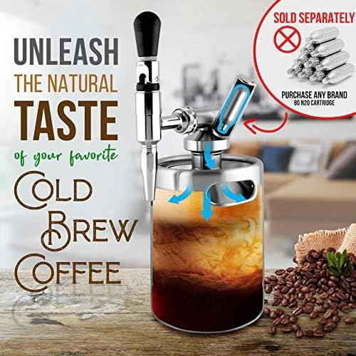 Nitro Cold Brew Coffee Dispenser - enjoy nitrogen-infused beverages