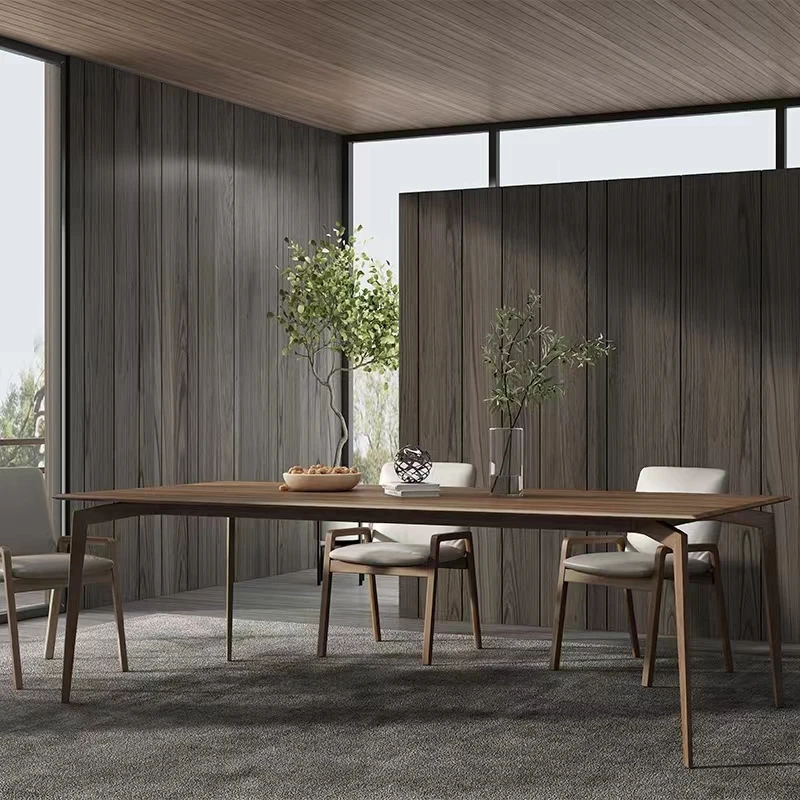 

Nordic solid wood dining table and chair combination modern creative large board conference table desk, simple desk, tea table,