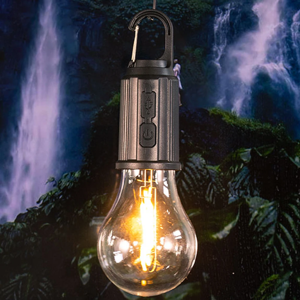 Portable Camping Light with Hook Mini Hook Emergency Light 600mAh Portable Lighting Lantern Type C Charging for BBQ Exploring