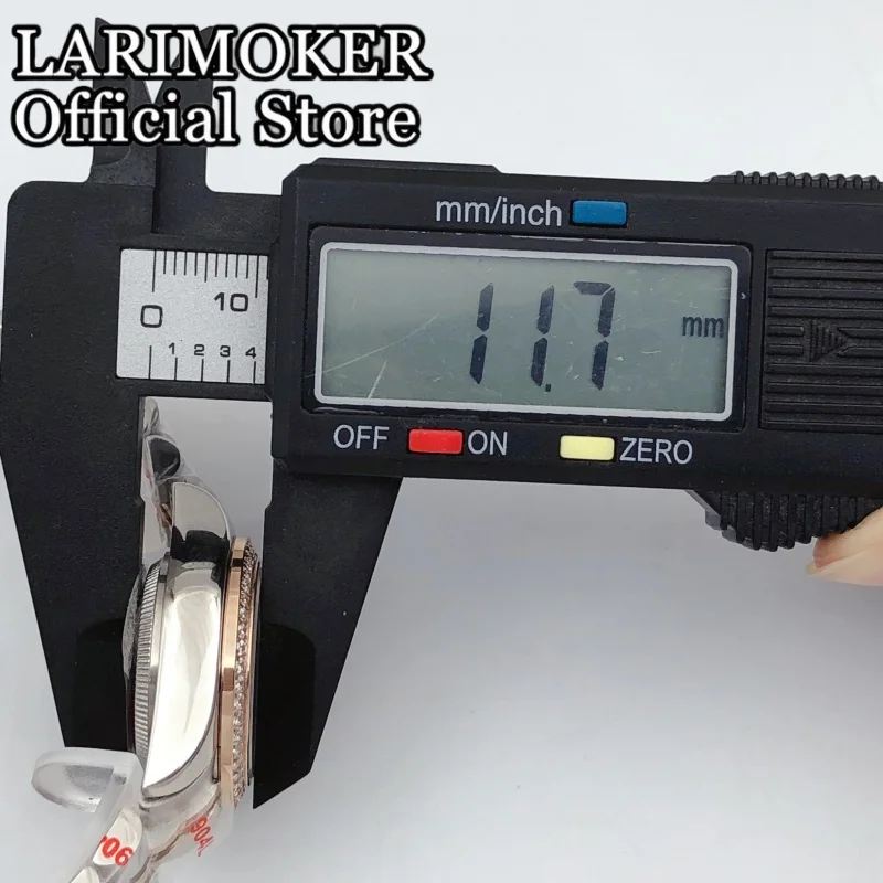 LARIMOKER 28 mm Damen-Uhrengehäuse aus Saphirglas, Edelstahl, Diamant-Lünette, geeignet für NH05-Automatikwerk – Detail 9