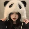Winter Panda Plush Hat Outdoor Cycling Ear Protection Hats Thickened Warm Hat Casual Fleece Girls Hat Women's Warmth Caps Gifts 1