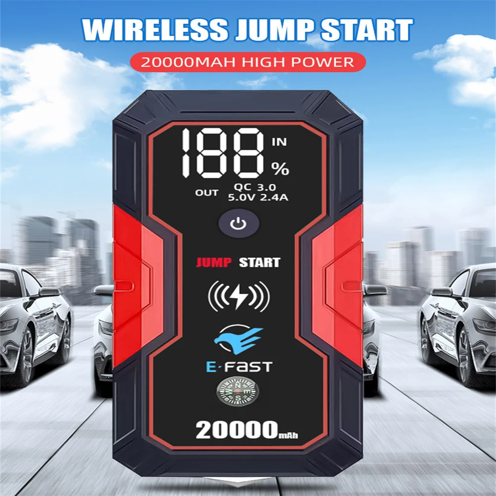20000Mah Car Jump Starter Emergency Power Bank 800A Caricabatteria Portatile 12V Truck 3.0L/5.0L Dispositivo Di Avviamento Del Ripetitore Automatico