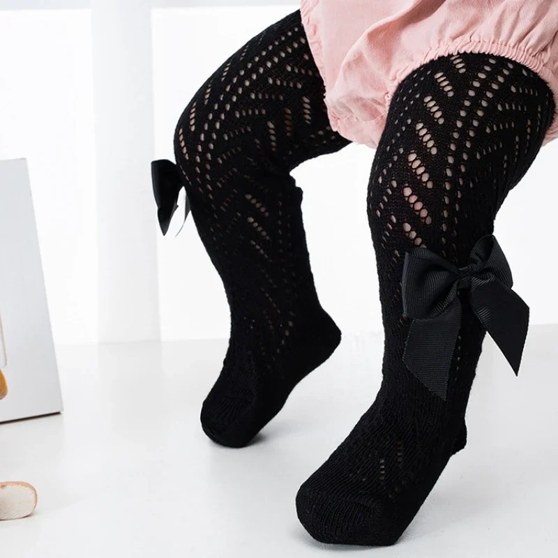 Baby Girl Tights Thin Breathable Kids Dance Stocking Sock Children School Student Uniform Tights Princess Cute Big Bow Pantyhose