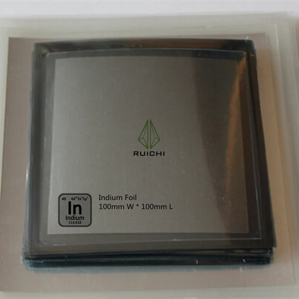 

190pcs Size 0.1*100*100mm Purity 99.995% Indium Foil Metal Sheet Flat Gasket