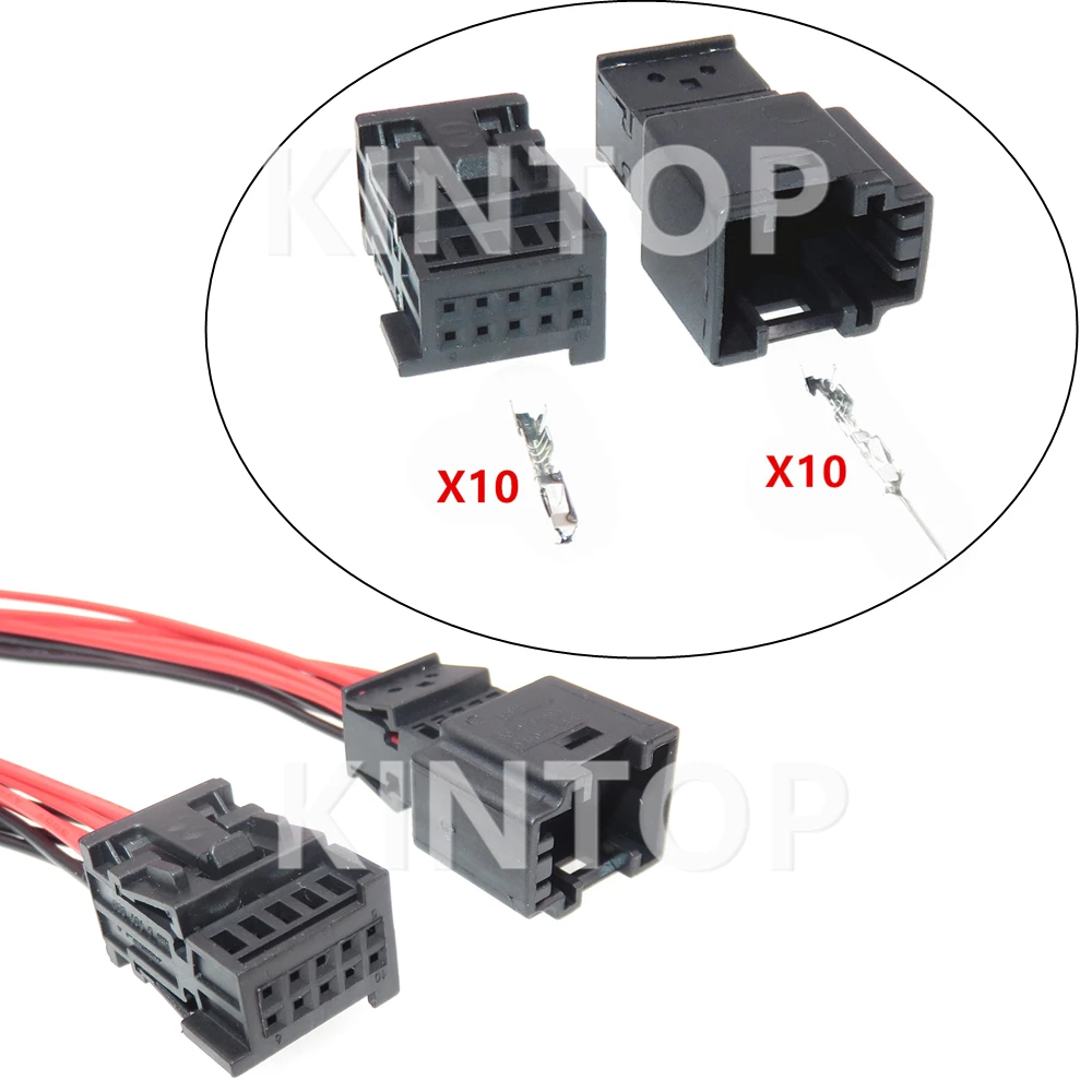 

1 Set 10 Pins Car Ignition Low Current Wire Connector For VW BMW 1-929270-1 835294505 Miniature Auto Unsealed Socket Starter