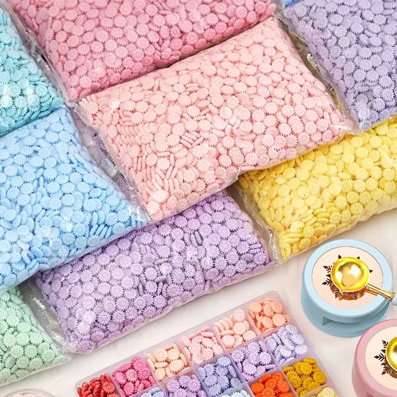 100Pc Retro Sealing Wax Sunflower Seal Wax Beads Vintag Scrapbook Material Christmas Wedding Birthday DIY Stamp Craft decoration