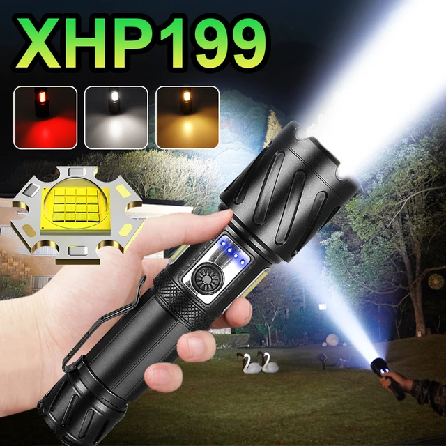 Super XHP199 lampe de poche LED la plus puissante lampe torche LED  rechargeable XHP160 XHP90 lampe de poche haute puissance 18650 lanterne  tactique - AliExpress