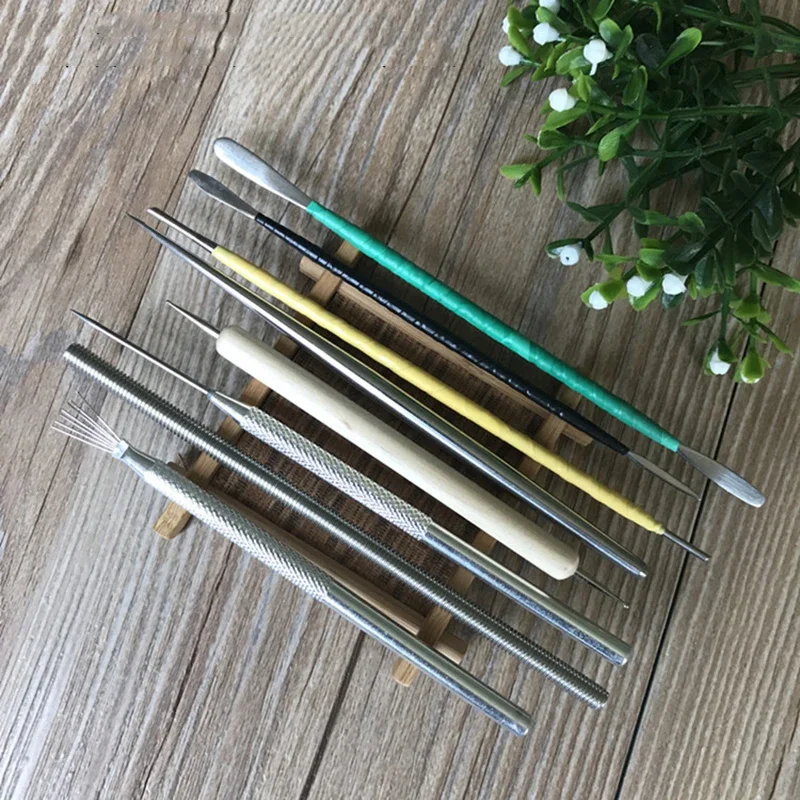 

Clay Pottery Tool 8pcs/set Professional Sculpture Tools DIY Stainless Steel Clay Polymer Clay Tools Toys For Clay Carving