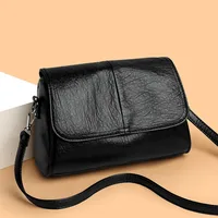 Sac à bandoulière rétro en cuir ciré à l'huile, avec sensation texturée et vintage, design à rabat simple et élégant et bandoulière réglable 2