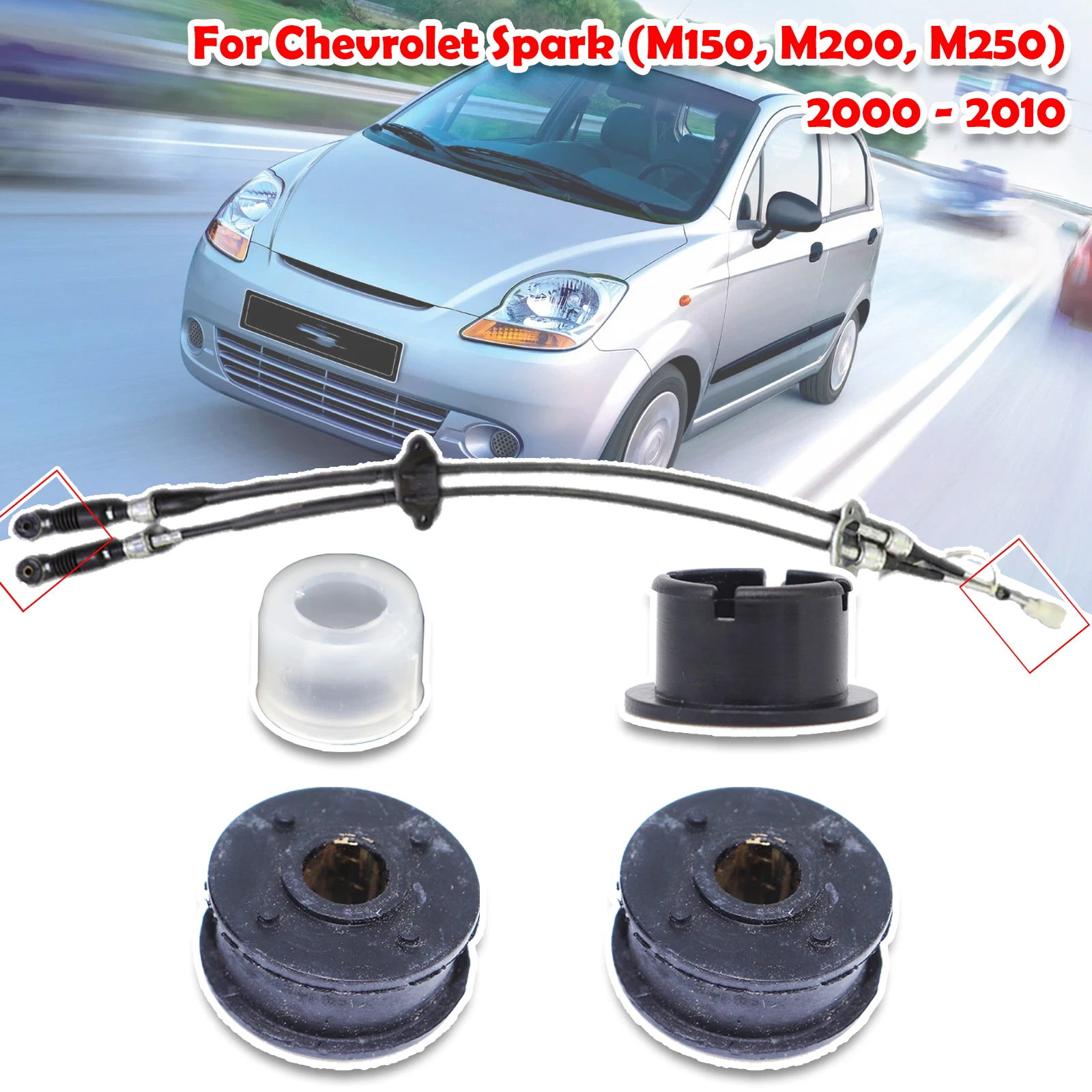 Manual Gearbox Shift Cable Linkage Bushing Shifter Lever Selector Rod Connect Bushing 2000 for Chevrolet Spark (M150 M200 M250)