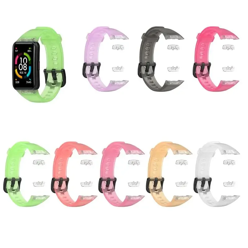 

Soft Silicone Strap For Huawei Band 7/6 /6 pro Smart Watch Sport Wristband Bracelet Transparent Blet For Huawei Honor 6 Correa