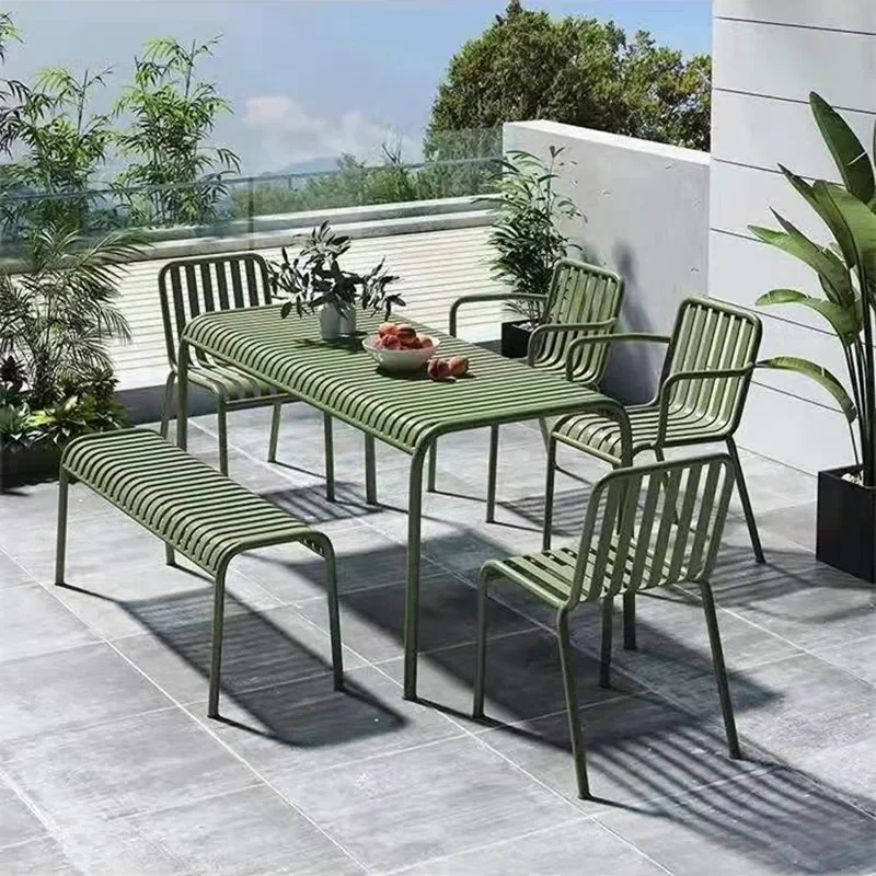 Portable Camping Chair Outdoor Restaurant Furniture Garden Chairs Wrought Iron Household Hotel Living Room Chair