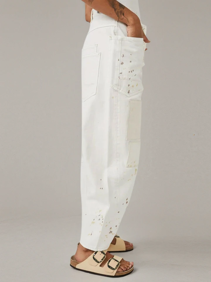 Women's Casual Wide Leg Drawstring Jeans