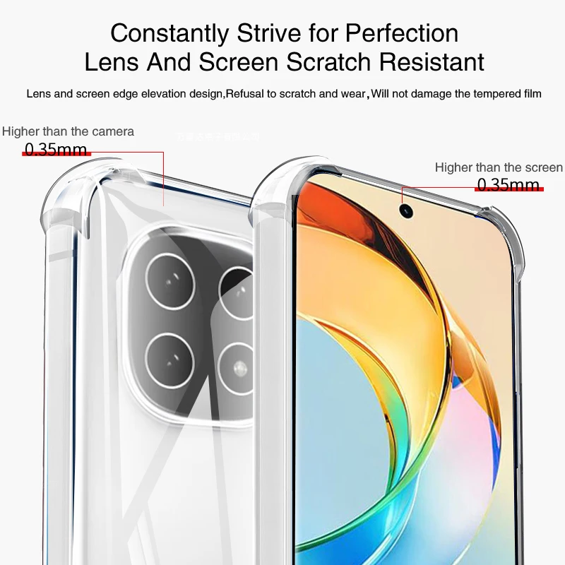 Airbag Anti-Drop Soft Clear Silicone Phone Case with Bumper Cover
