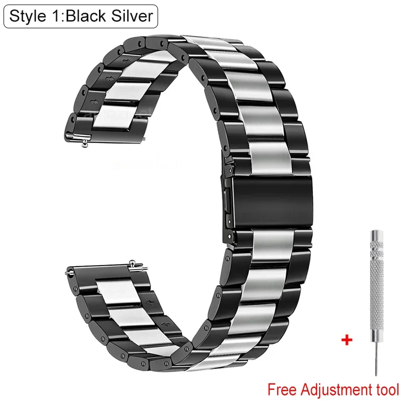 Premium 22mm Stainless Steel Metal Watch Band Bracelet