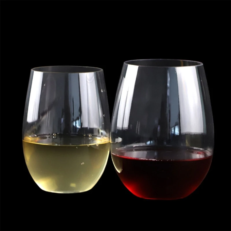 Plastic Stemless Wine Glasses Disposable 12 Oz 16 Oz Clear Plastic Wine Cups