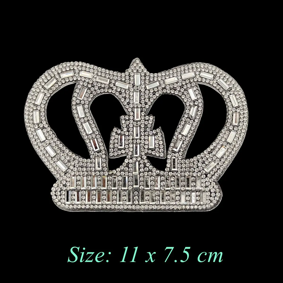 Description Picture 5 of itemCrown Rhinestones Patches Iron On Hotfix Motif Applique Women Crystal Glass Hot fix Bride Wedding Dress Clothes