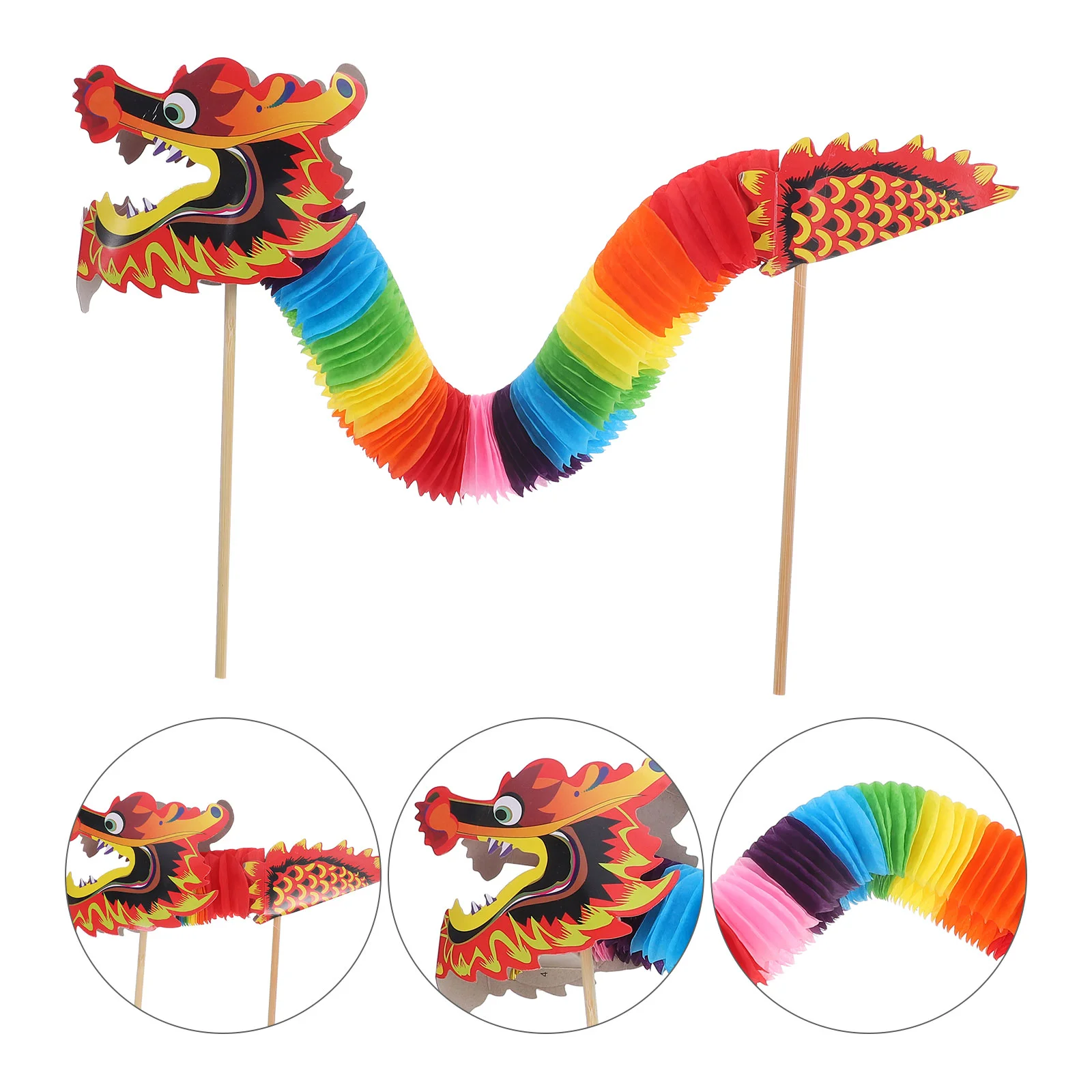 

Chinese New Year Dragon Spring Festival Dragon Lantern Hand String Puppet Rod 3D Paper Dragon Chinese Marionette Dragon
