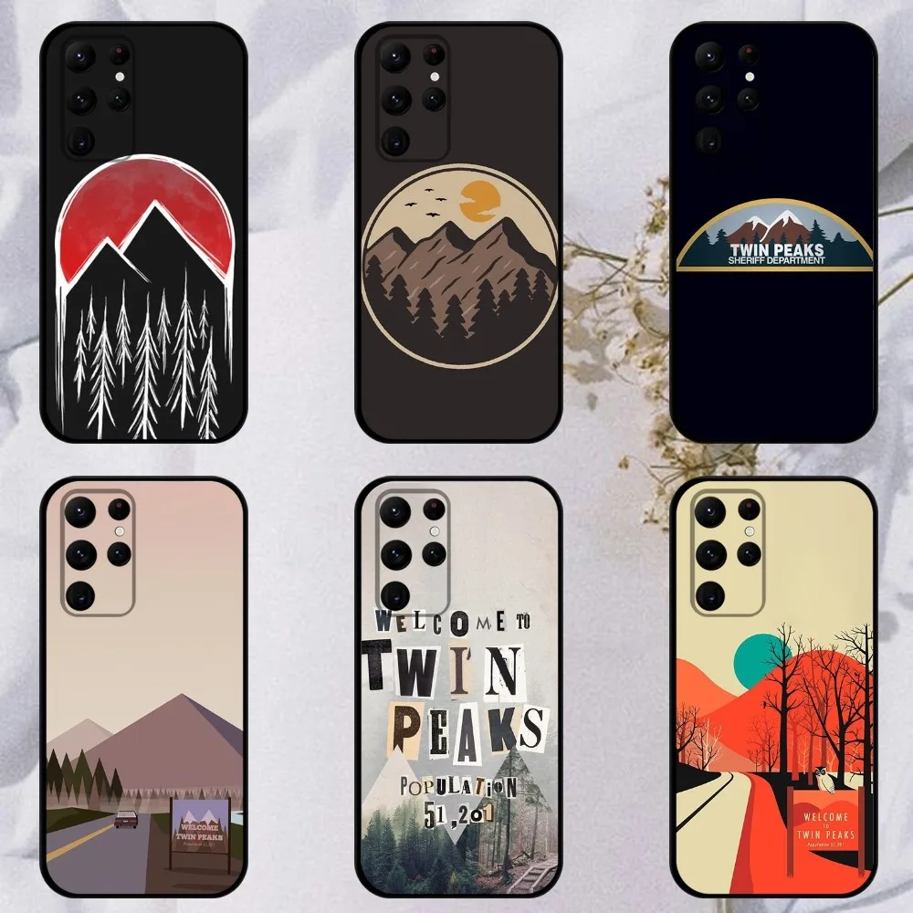 Custodia Per Telefono Mountain Peak Per Samsung S23,23,22,30,21,10,9,Note20 Ultra,Lite,Ultra,5G,Plus,Fe, Custodia Morbida Nera