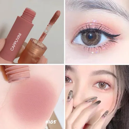 무광 리퀴드 아이섀도우 크림, 밀크티 블러쉬 팔레트, 벨벳 치크 블러셔, 누드 파우더, 컨투어 섀도우 프라이머, 핑크 블러쉬, 6 색 3