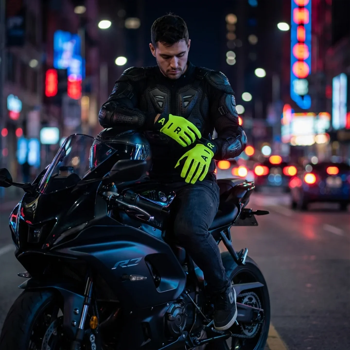 Motorcycle riding gloves size guide M L XL