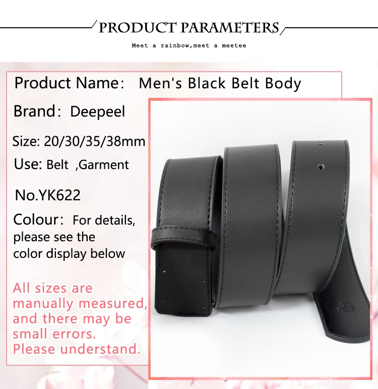 1 Stück Deepeel 20/30/35/38 mm Herren Schwarz 2. Schicht Rindsleder Gürtel Körper Leder Handwerk Bekleidung Bund Zubehör Business Gürtel – Detail 3