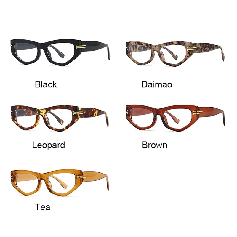 Vintage Irregular Cat Eye Women's Reading Glasses Luxury Designer Prescription Eyeglasses Frames Anti Blue Light Optical Glasses 6