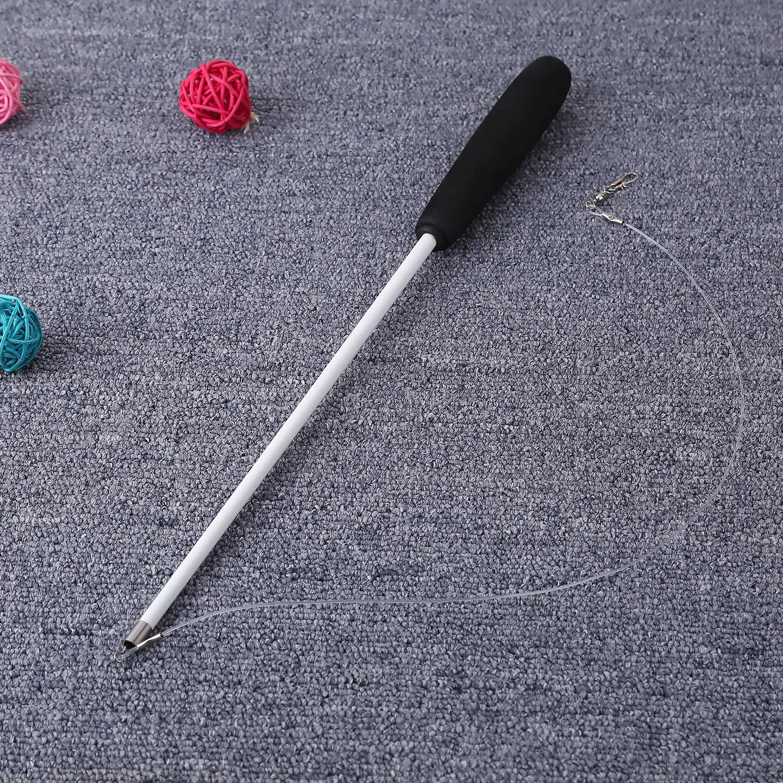 Telescopic Cat Teaser Wand Toy – Three-Section Fishing Pole Interactive Kitten Stick