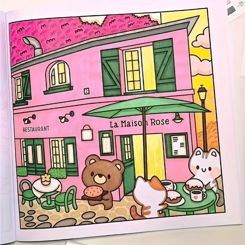 Adults and Teenagers Coloring Book, Cute and Comfortable Daily Relaxation Activity, for Solo Moments, Festival Gift 4