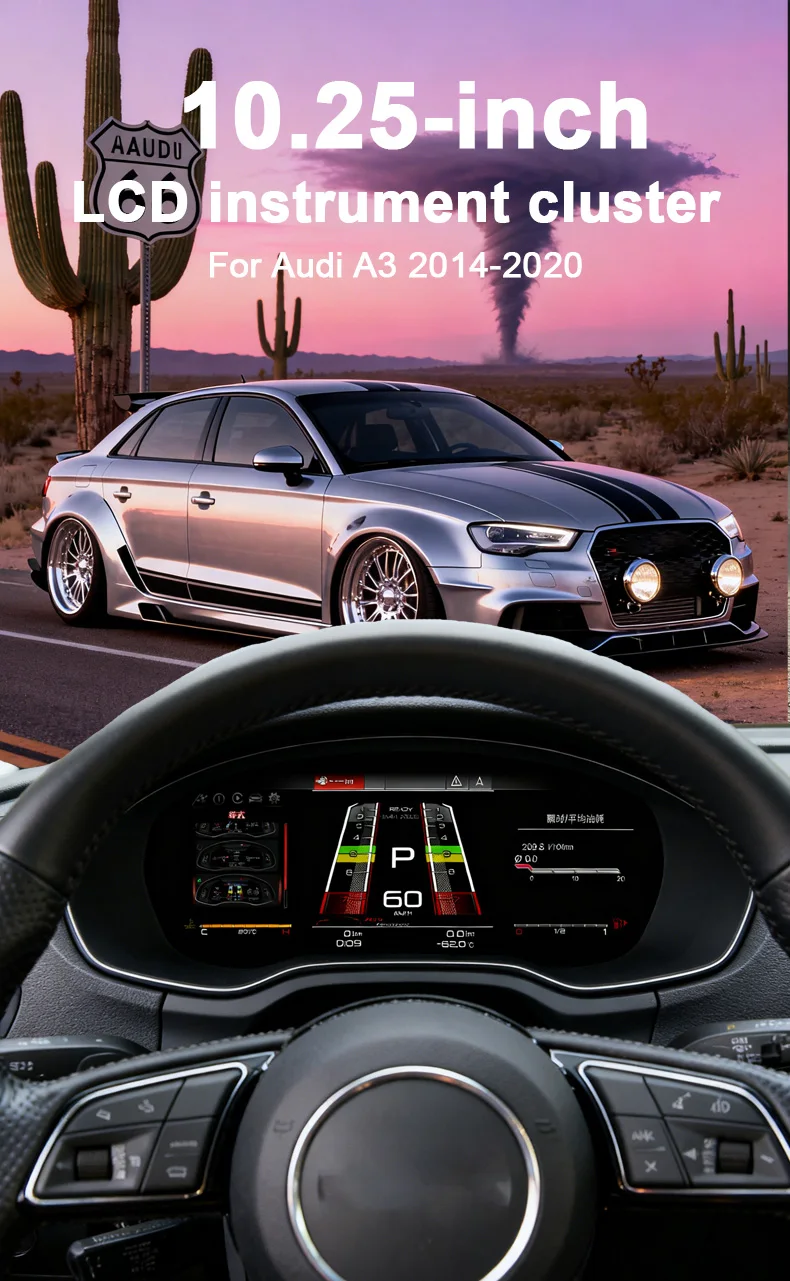 Digital Instrument Cluster Display Suitable For Audi A3 2014-2020 Wireless CarPl